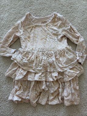 Little Sleepies Cream and Gold Dress